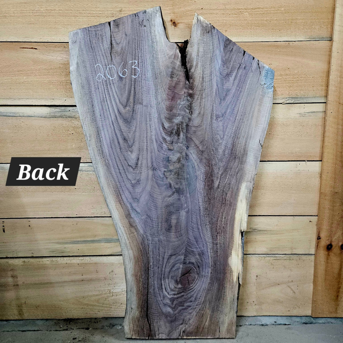 2063 walnut live edge slab back
