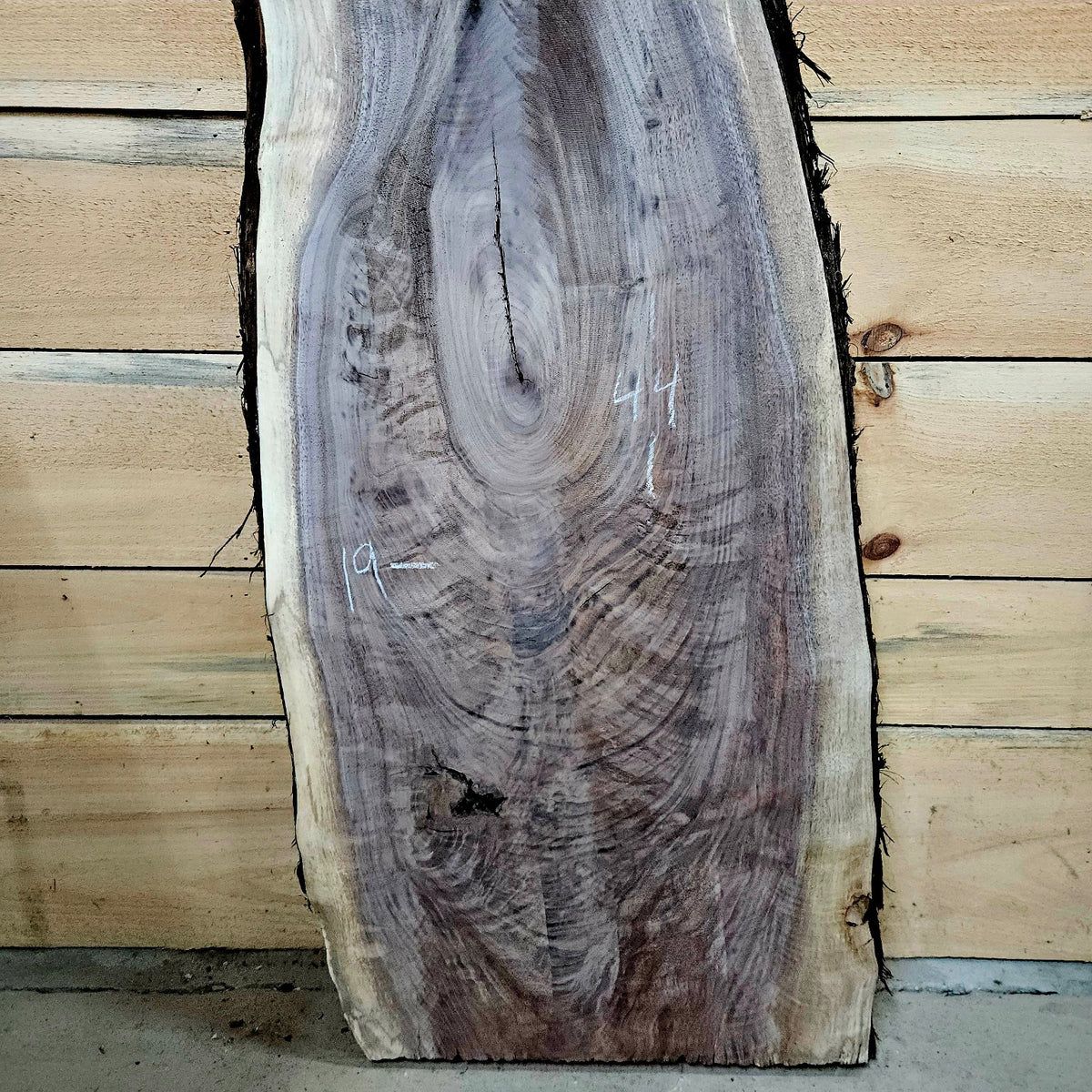 2067 walnut live edge slab front detail