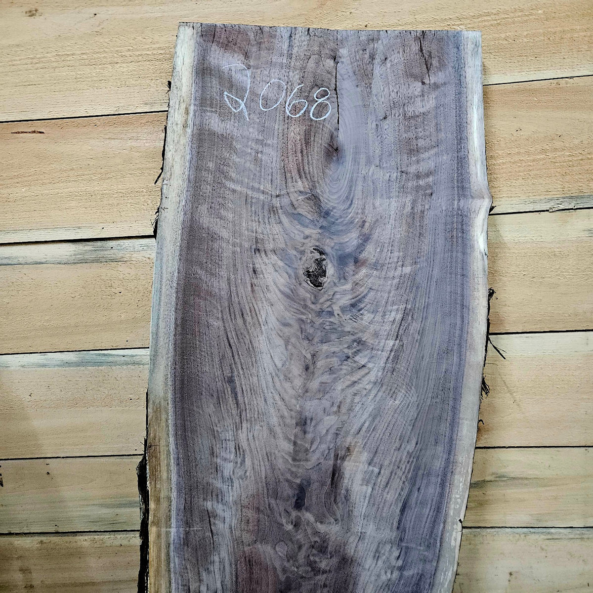 2068 walnut live edge slab back detail