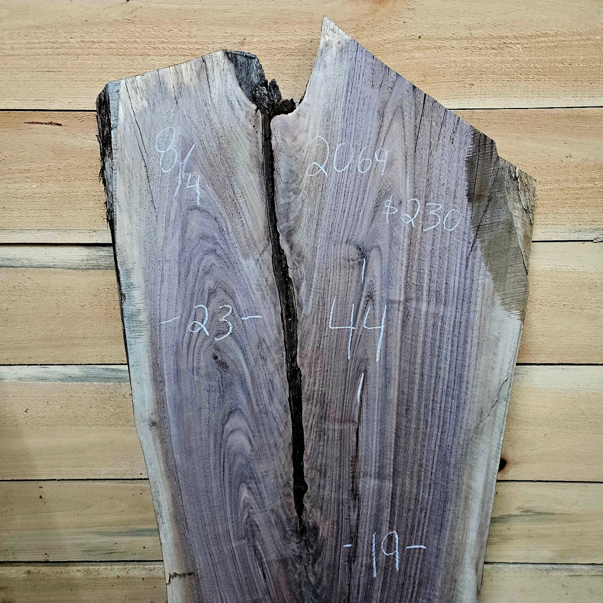2069 walnut live edge slab front detail