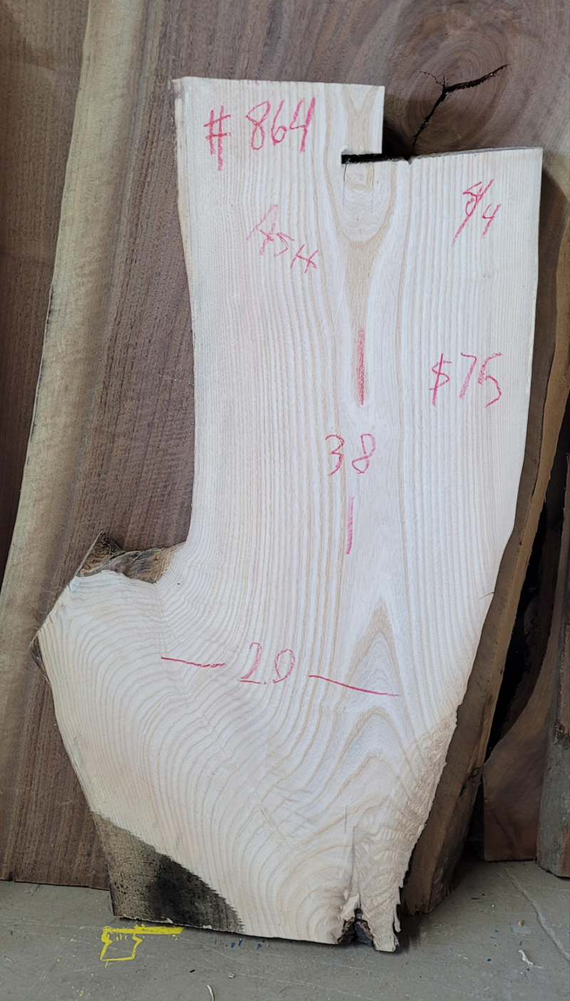 864 Ash live edge slab