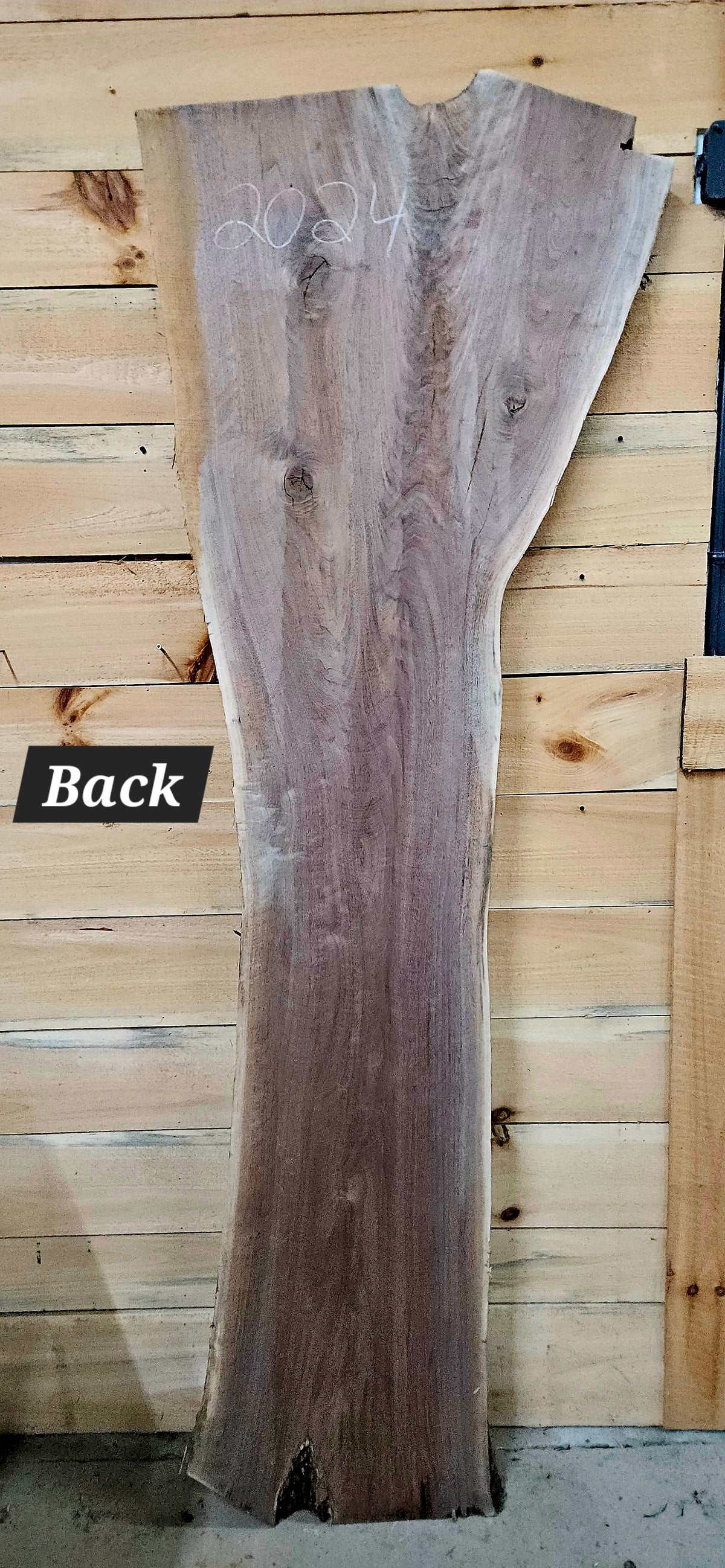 2024 Walnut Live Edge Slab – 91" × 14–28" × 11/4"