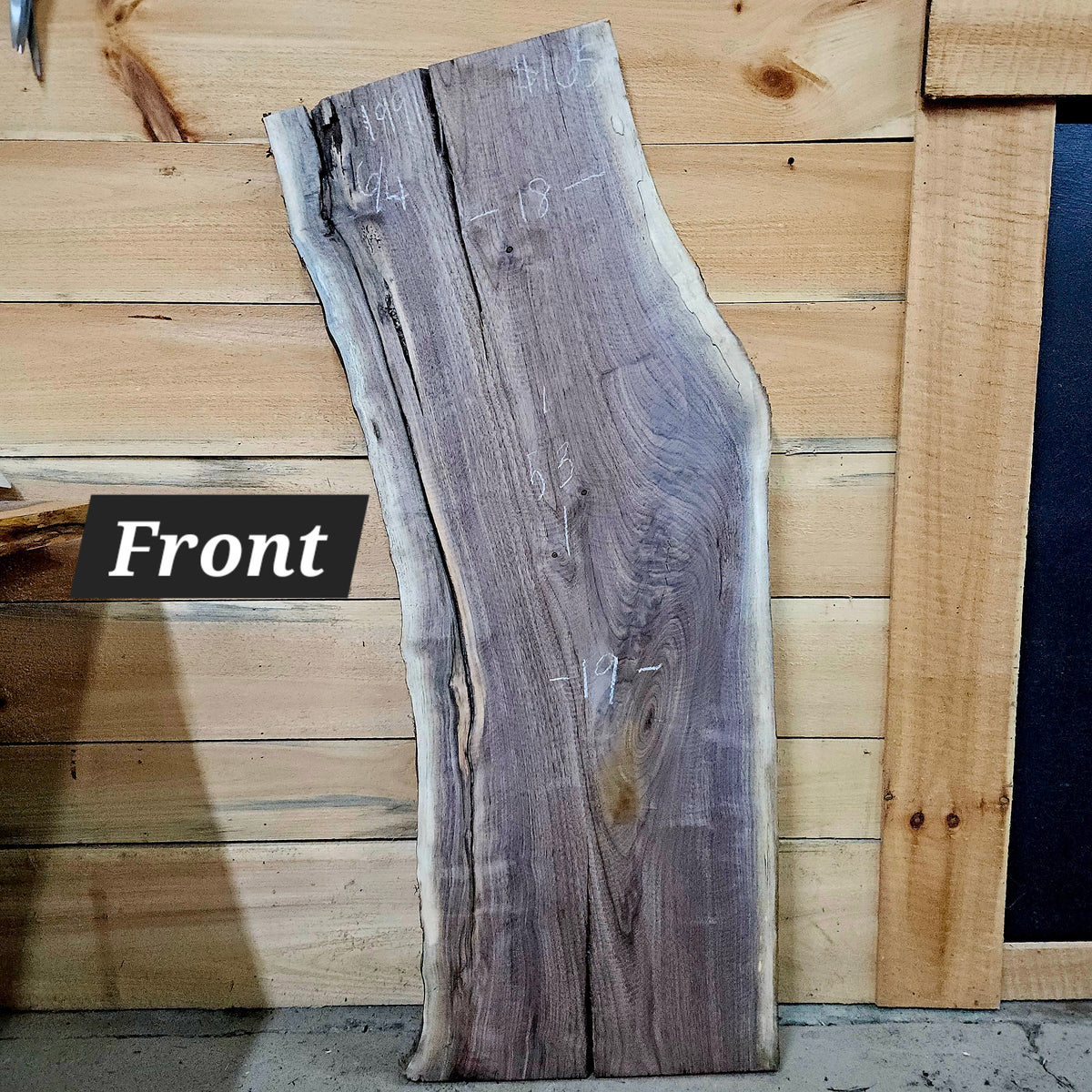 1991 Walnut Live Edge Slab – 53" × 18 - 19" × 6/4"