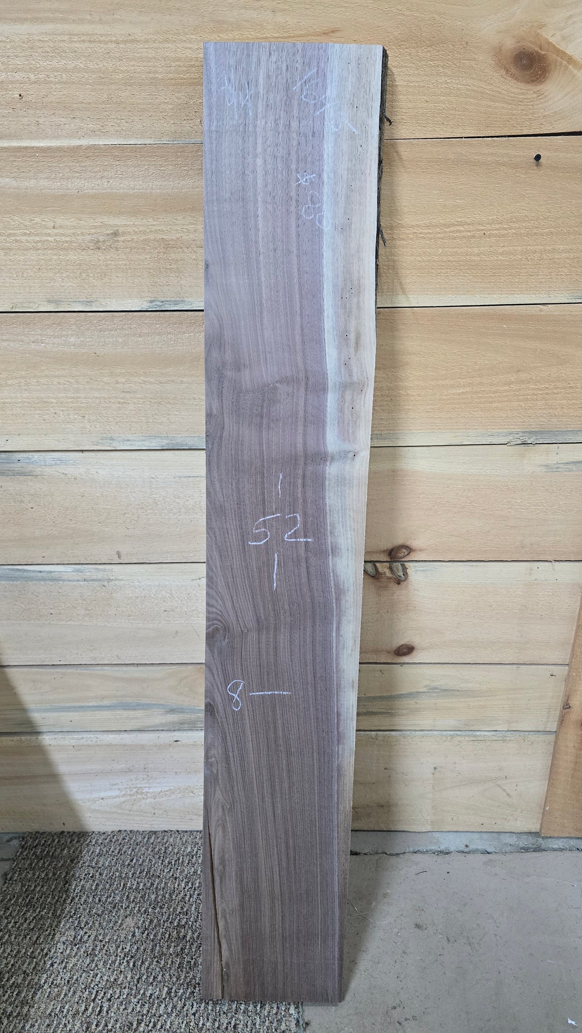 Walnut live edge slab #1645, view 1