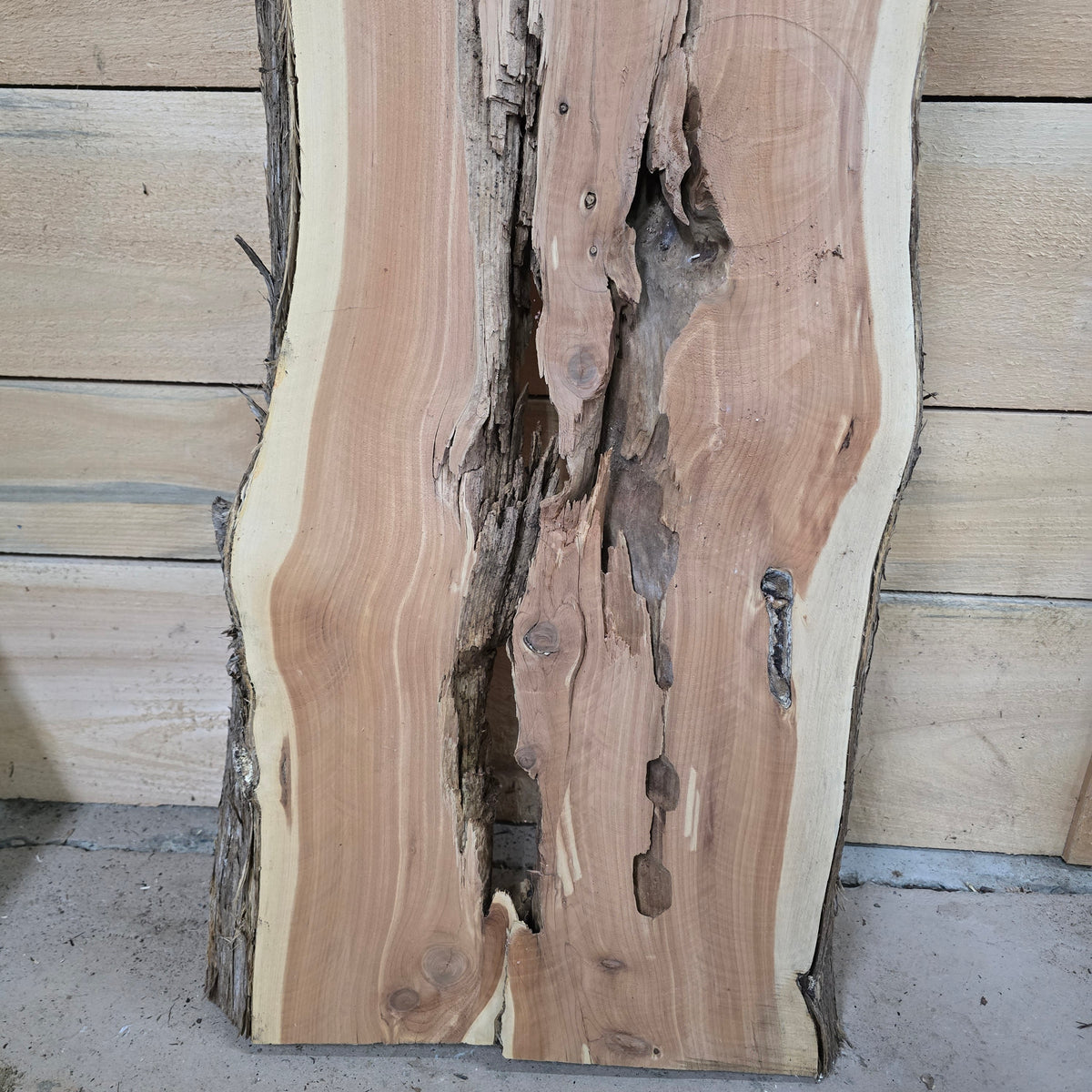 2002 Cedar Live Edge Slab – 47" × 13" × 10/4"