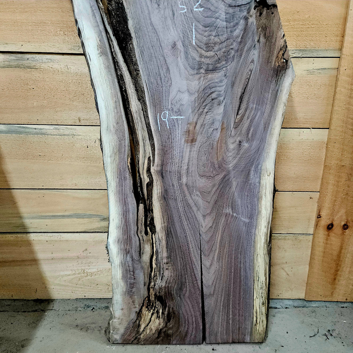 2010 Walnut Live Edge Slab – 52" × 19" × 7/4"