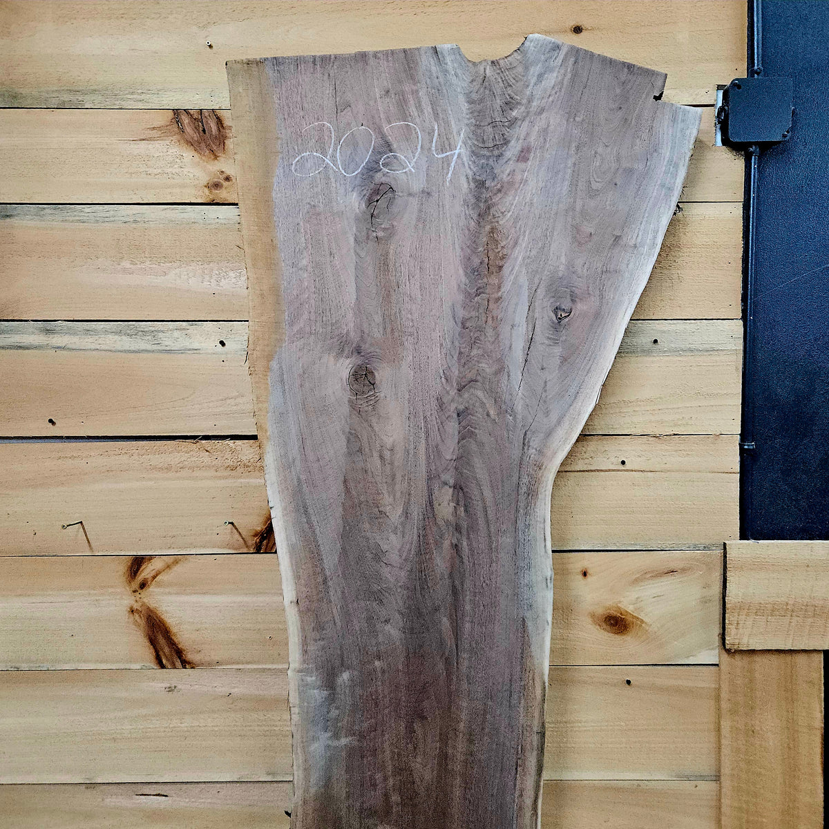 2024 Walnut Live Edge Slab – 91" × 14–28" × 11/4"