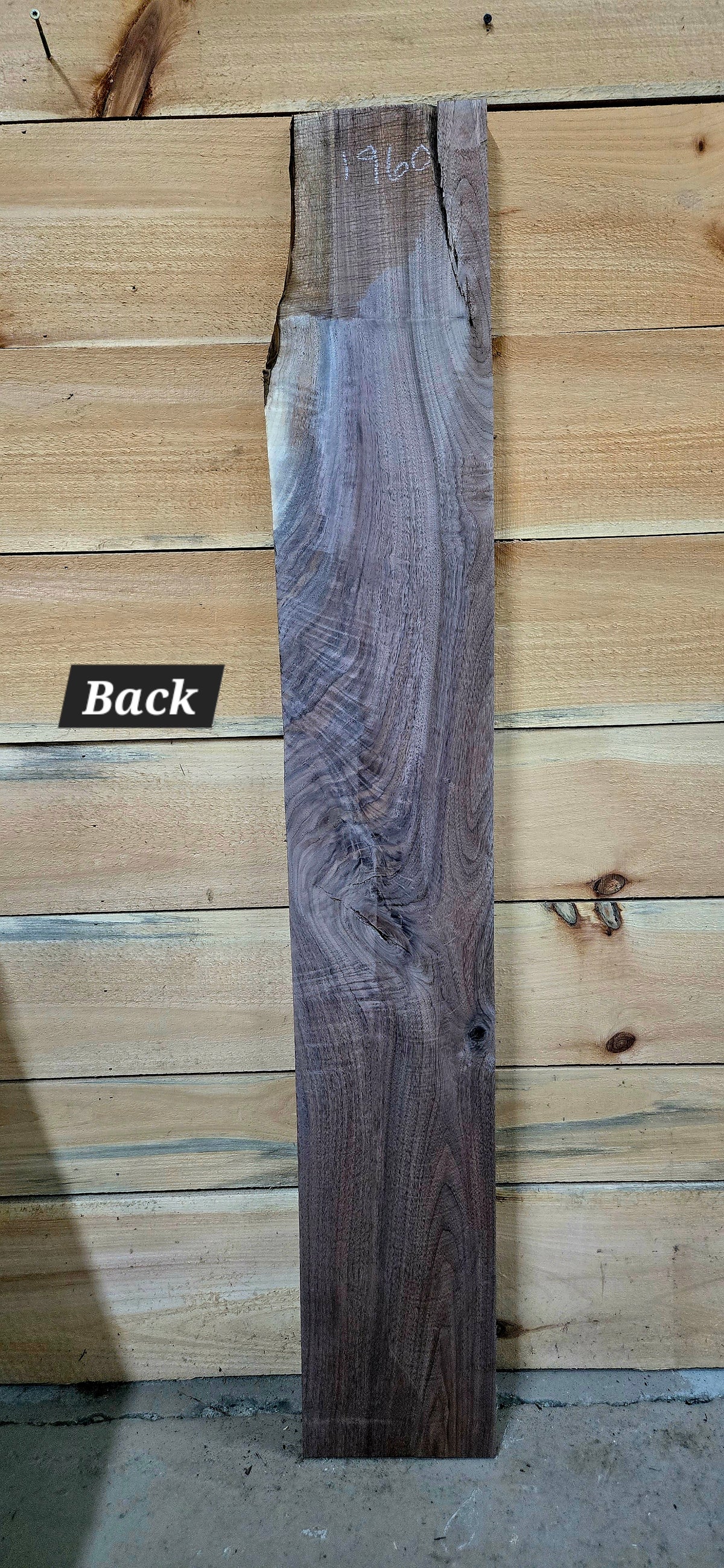 1960 Walnut Straight Edge Slab – 56" × 8" × 5/4"