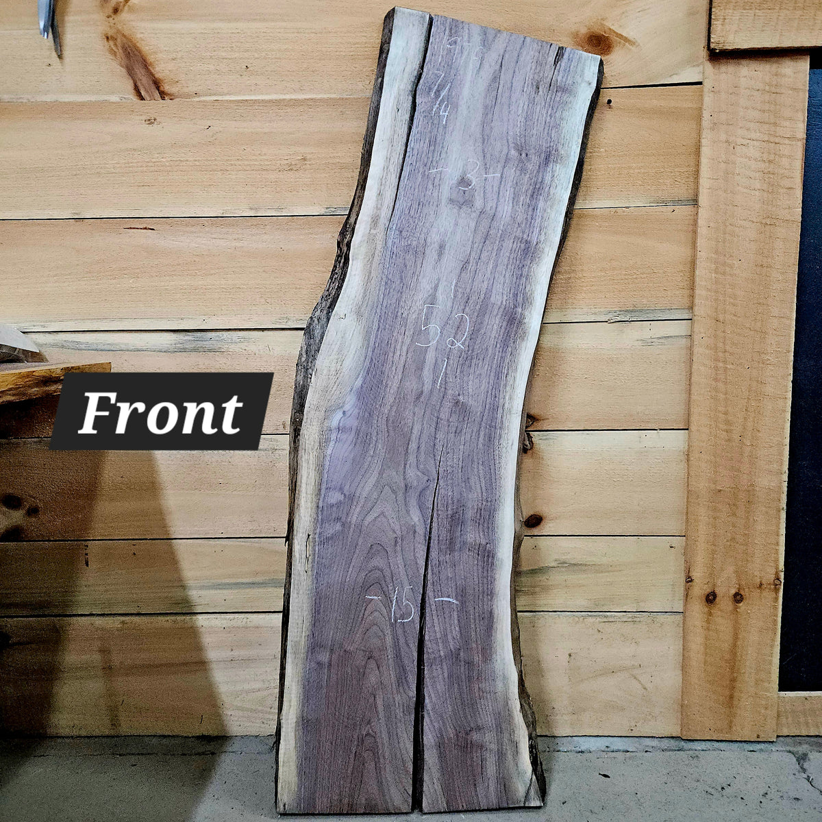 1979 Walnut Live Edge Slab – 52" × 14 - 15" × 7/4"