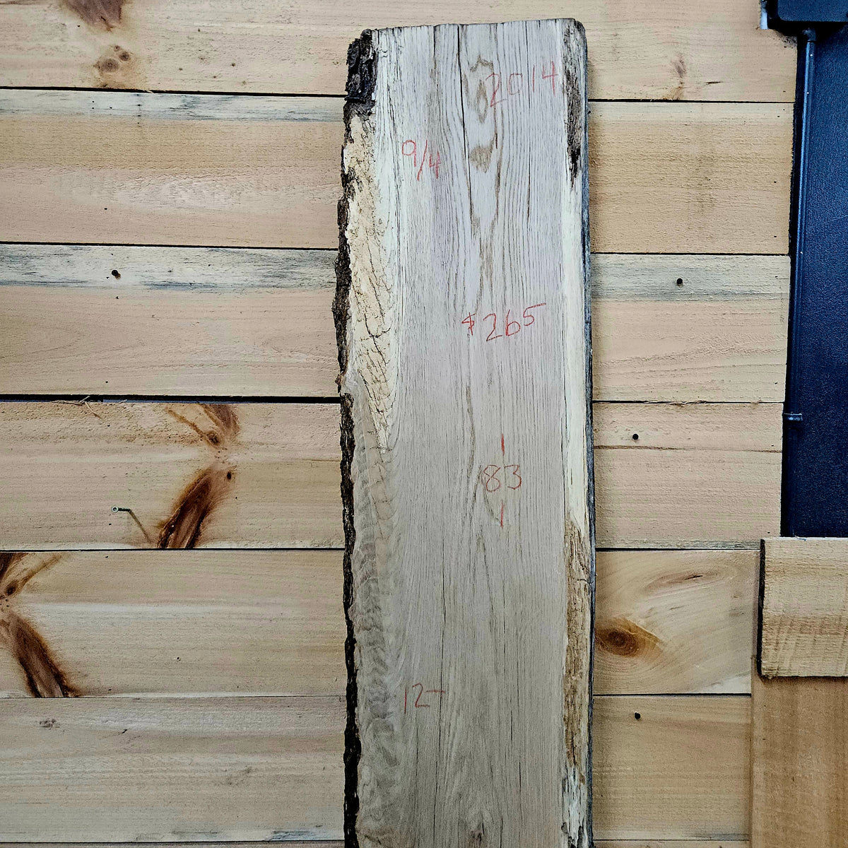 2014 White Oak Live Edge Slab – 83" × 12" × 9/4"
