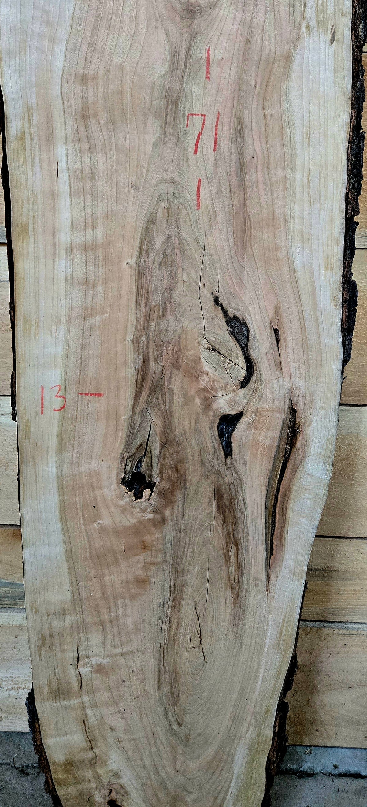 Curly Cherry live edge slab #1877, view 2