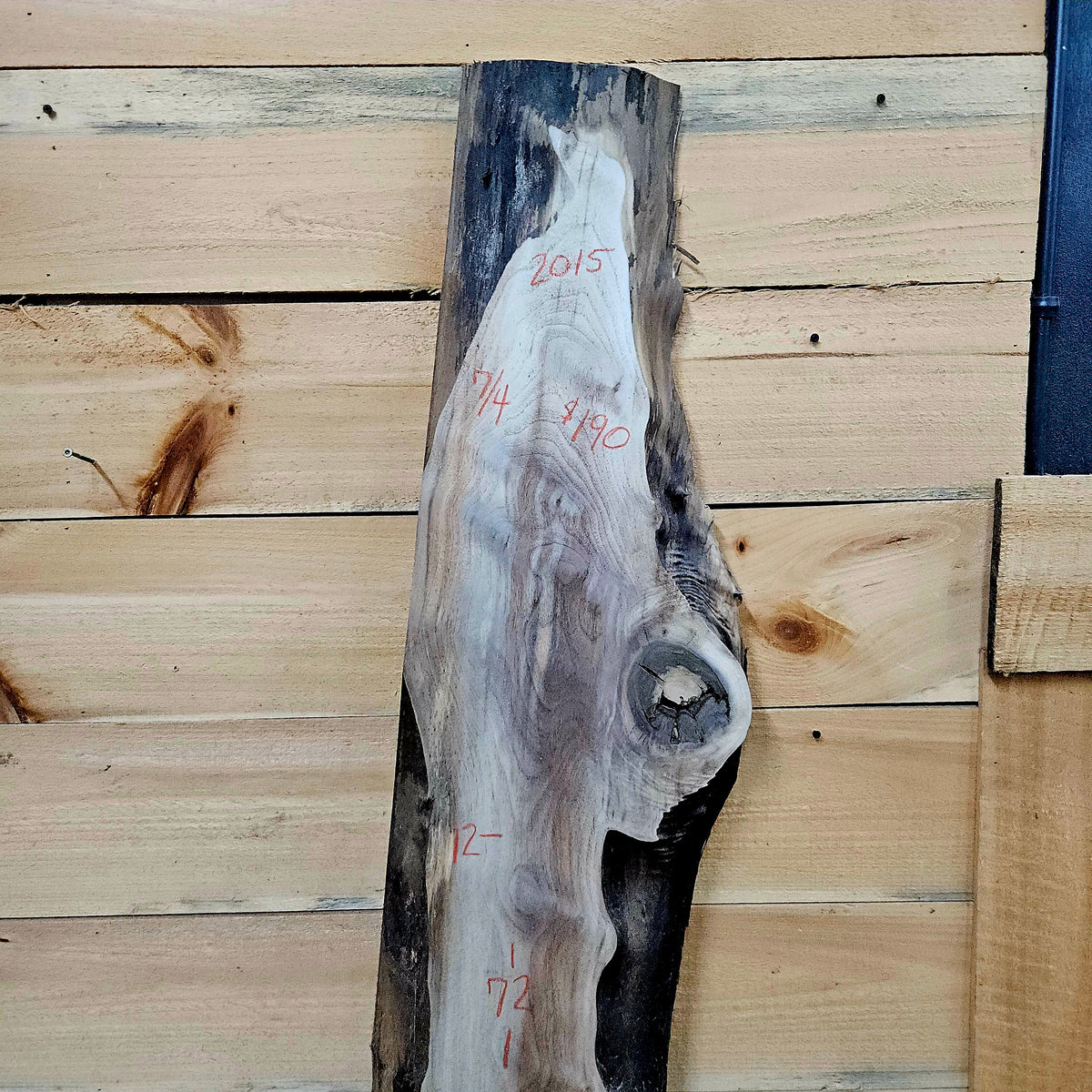 2015 Walnut Live Edge Slab – 72" × 12" × 7/4"