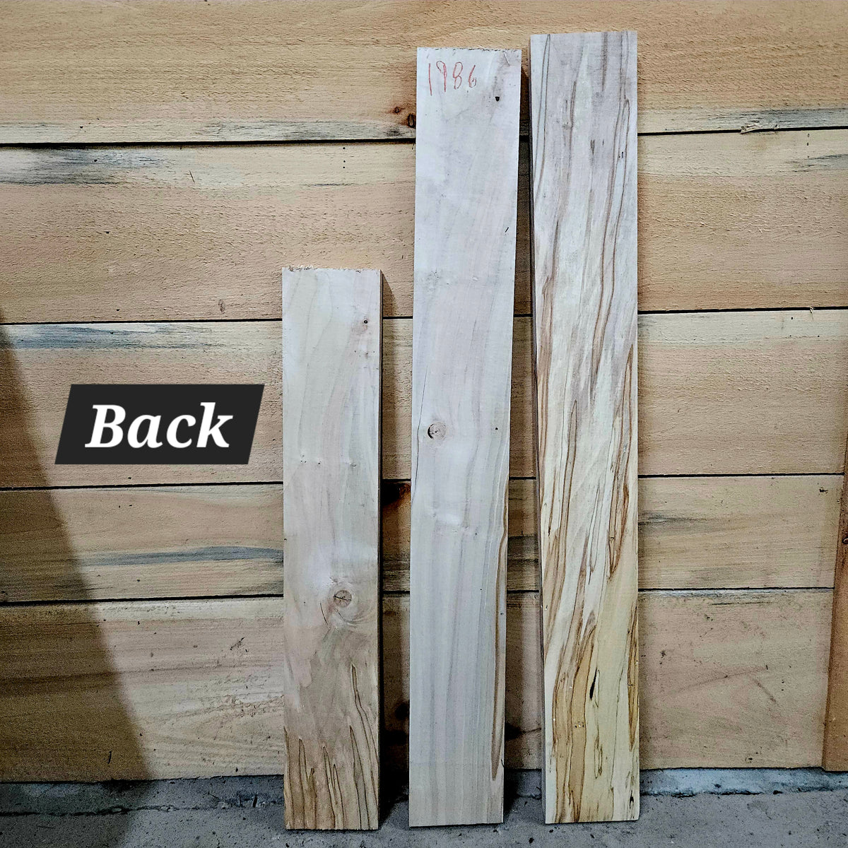 1986 Curly Spalted Ambrosia Maple 3-Piece DIY Wood Bundle