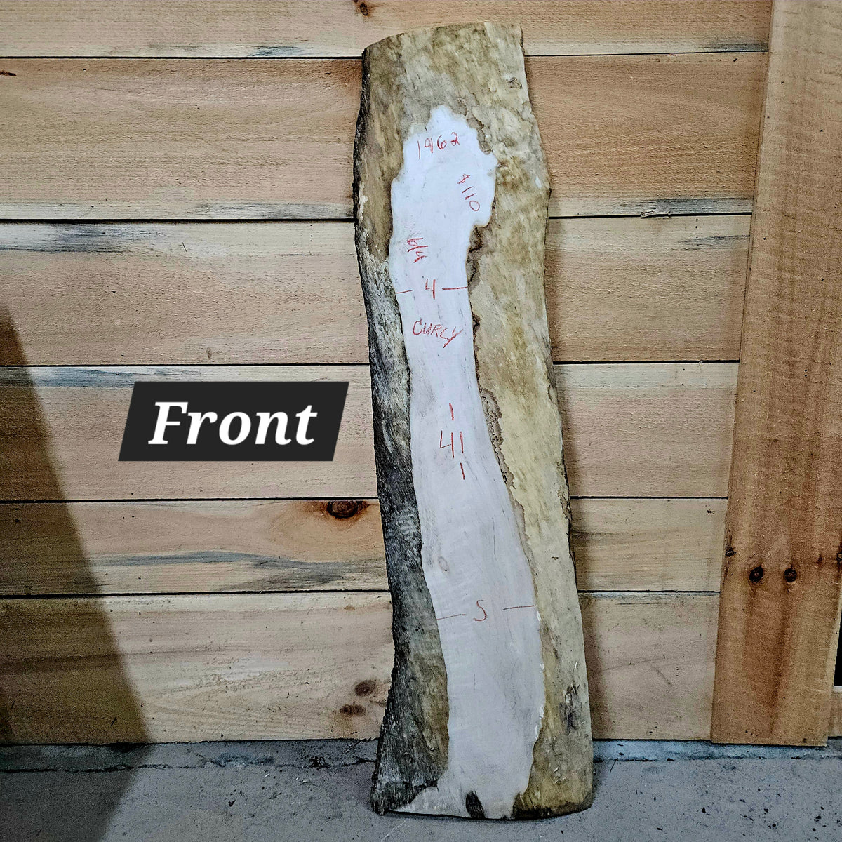 1962 Curly Maple Live Edge Slab – 41" x 4 - 10" × 6/4"