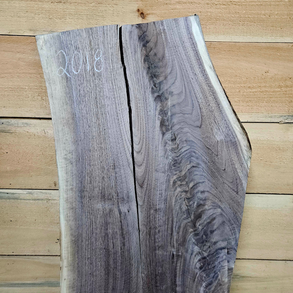 2018 Walnut Live Edge Slab – 41" × 15–18" × 8/4"