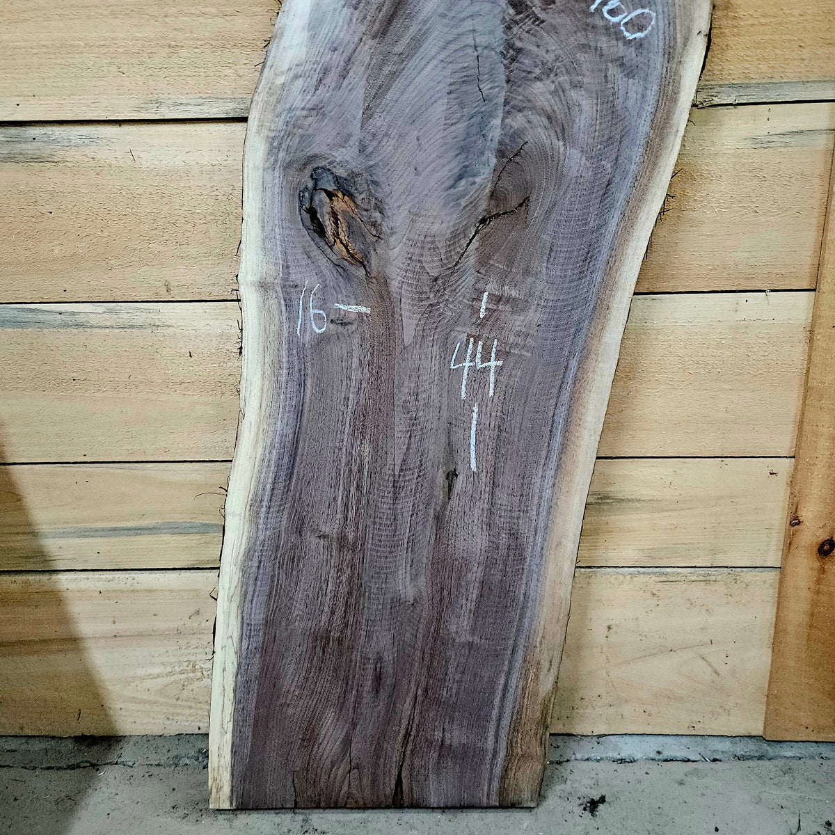 2009 Walnut Live Edge Slab – 44" × 16" × 7/4"