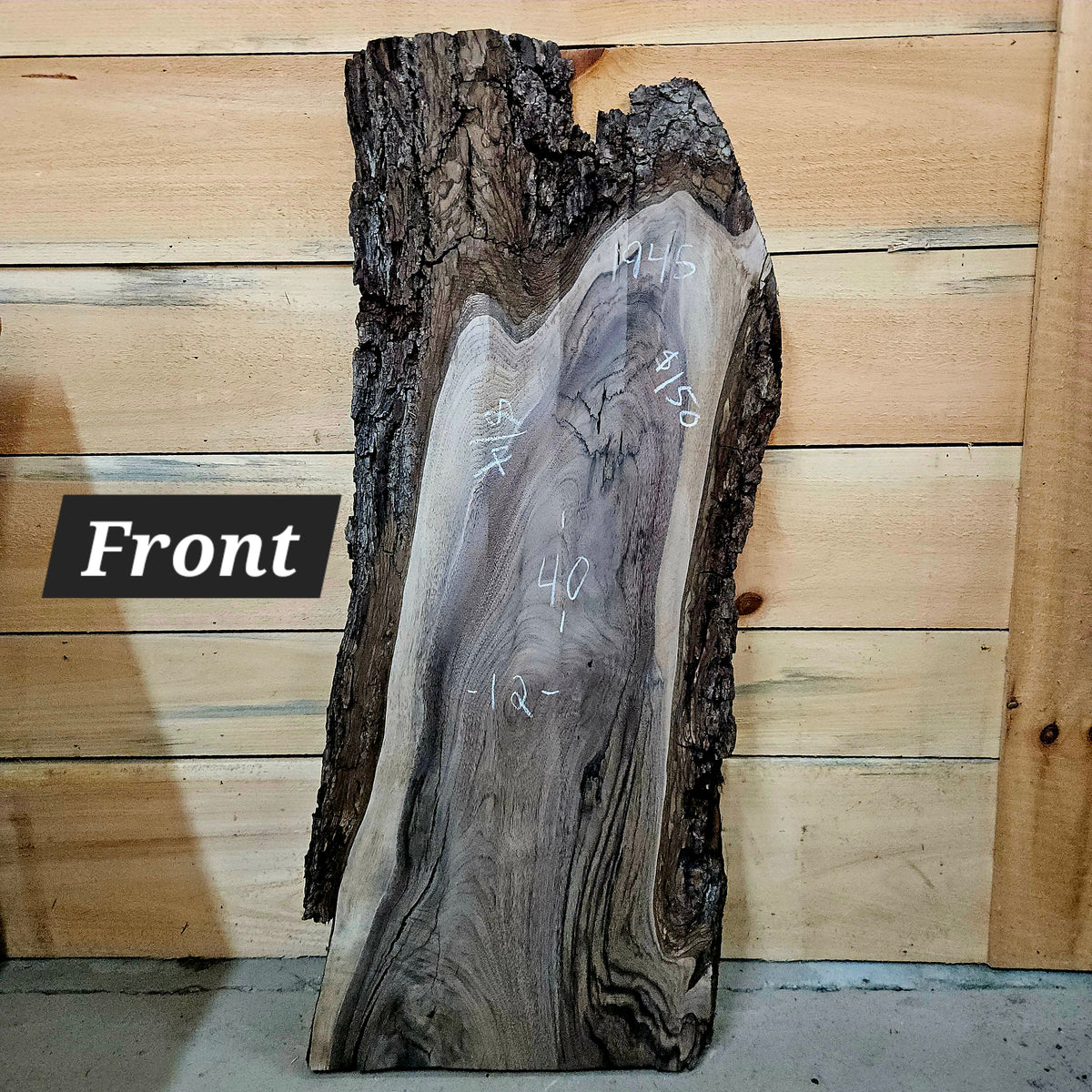 1945 Walnut Live Edge Slab – 40" × 12" × 8/4"