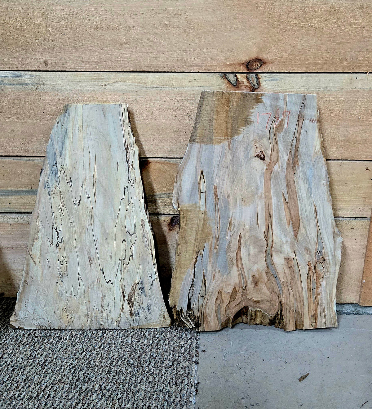 1789 Curly Spalted Ambrosia Maple 2-Piece DIY Wood Bundle, view 2