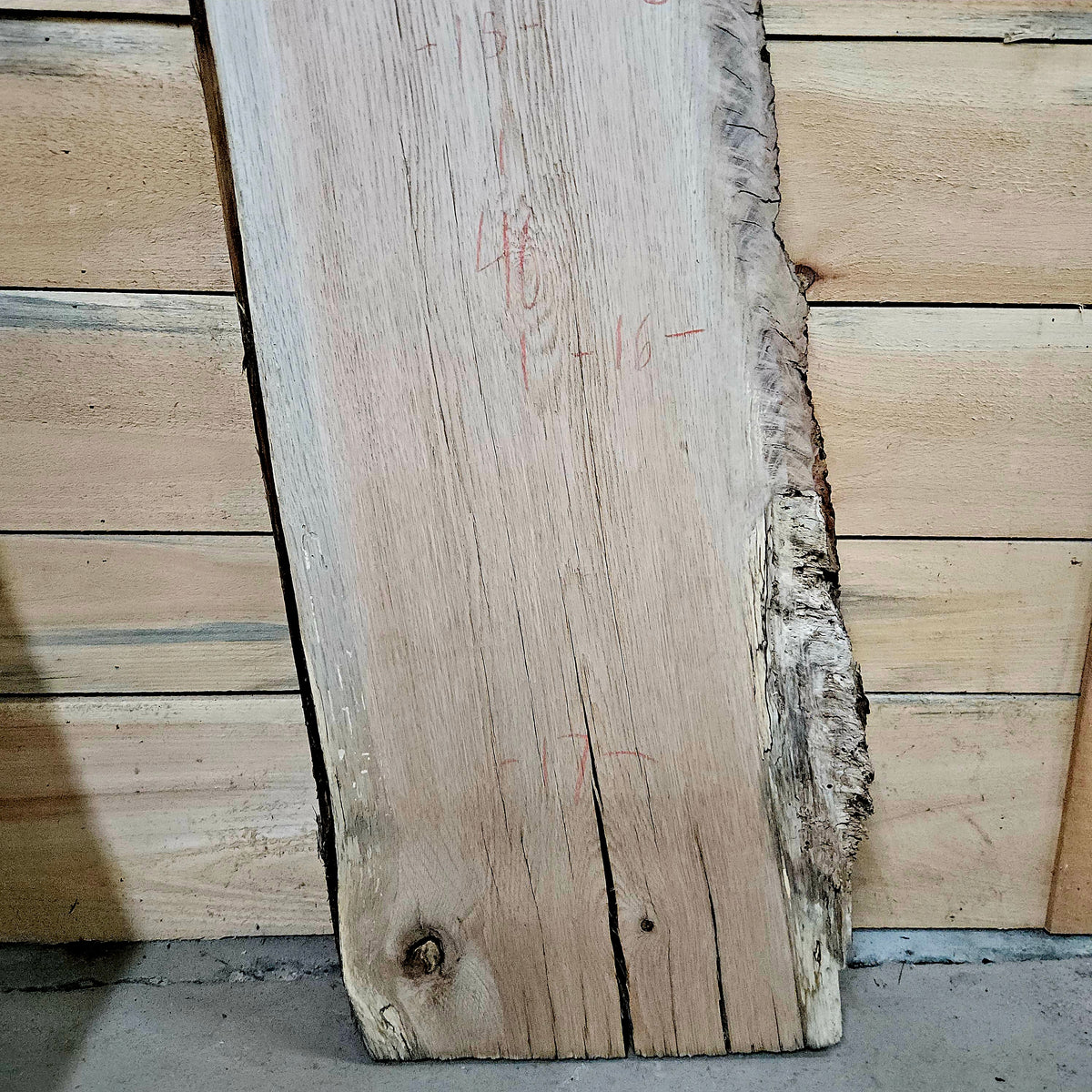 1965 White Oak Live Edge Slab – 40" × 15 - 17" × 8/4"