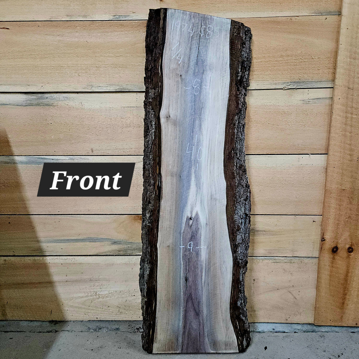 1974 Walnut Live Edge Slab – 40" × 8 - 9" × 7/4"