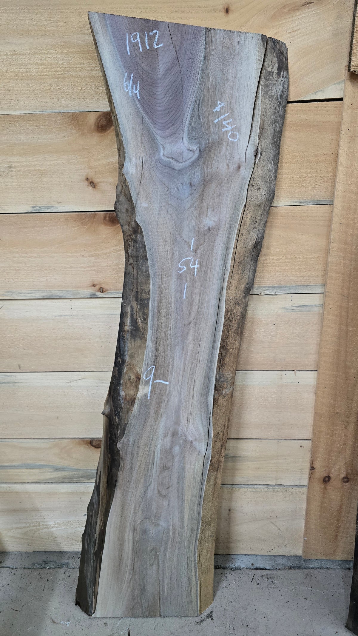 1912 Walnut Live Edge Slab – 54" × 9" × 6/4"