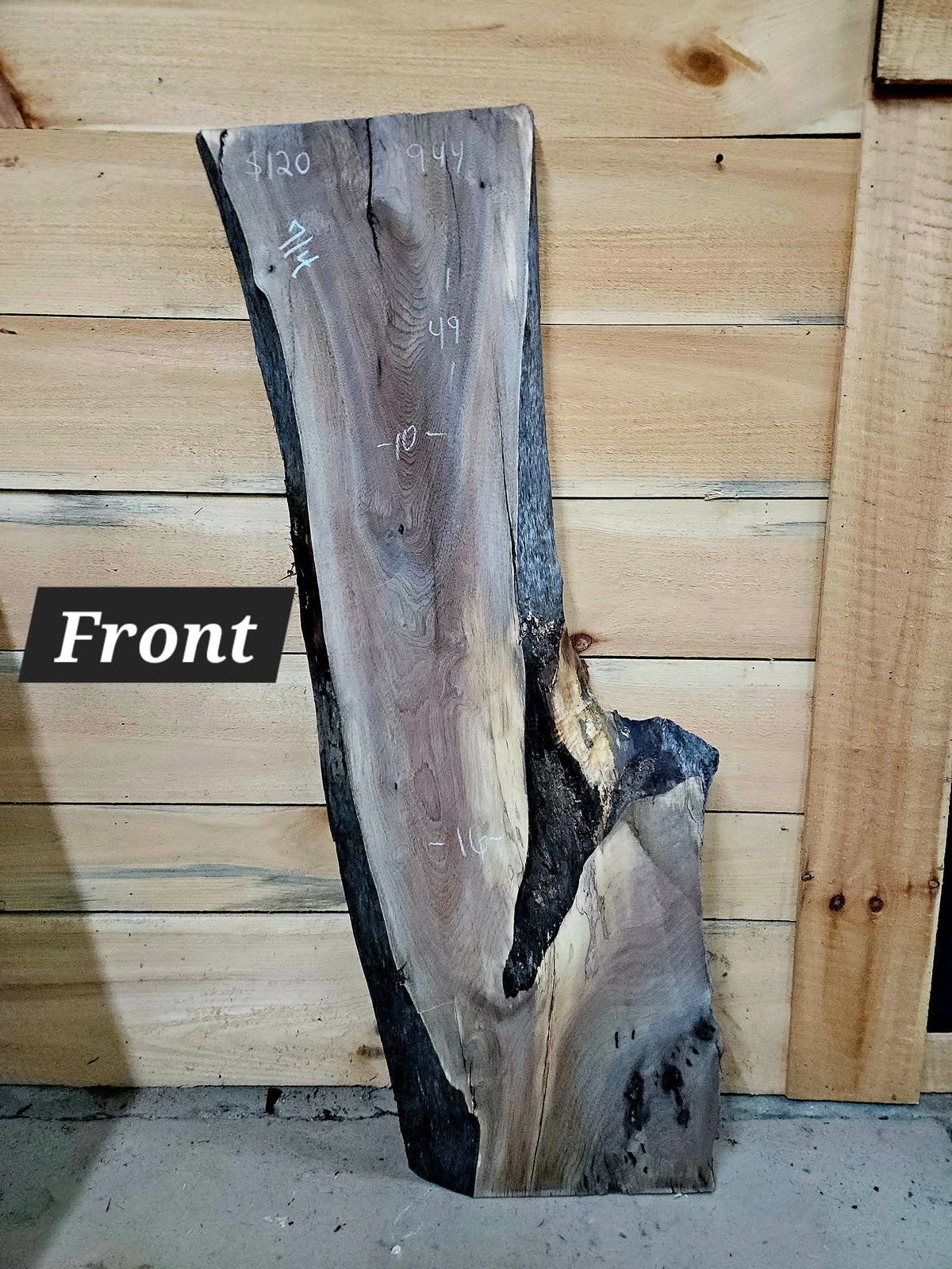 1944 Walnut Live Edge Slab – 49" × 10 - 16" × 7/4"
