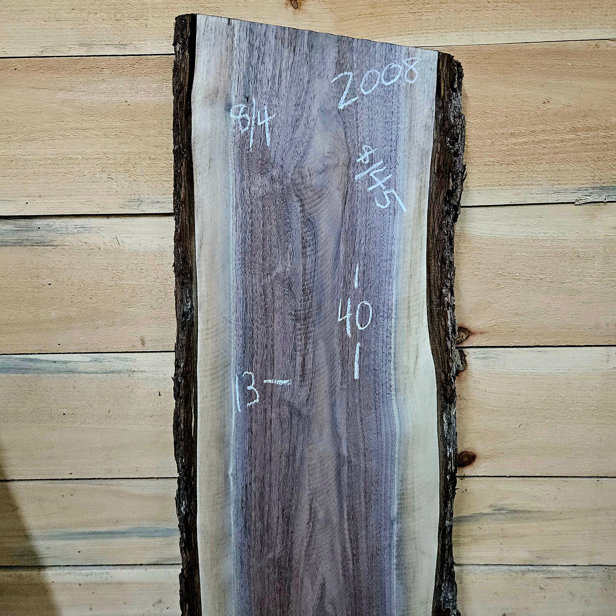 2008 Walnut Live Edge Slab – 40" × 13" × 8/4"