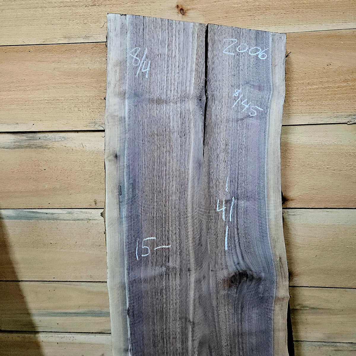 2006 Walnut Live Edge Slab – 41" × 15" × 8/4"