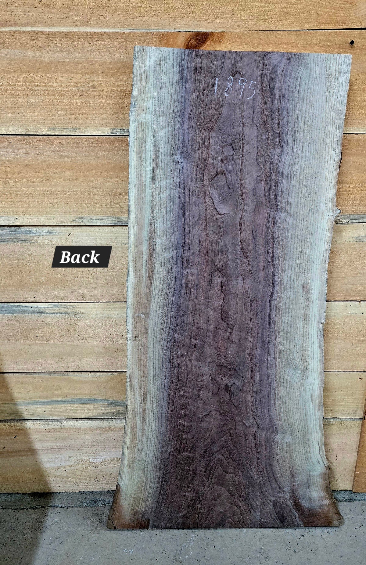 Walnut live edge slab #1895, view 2