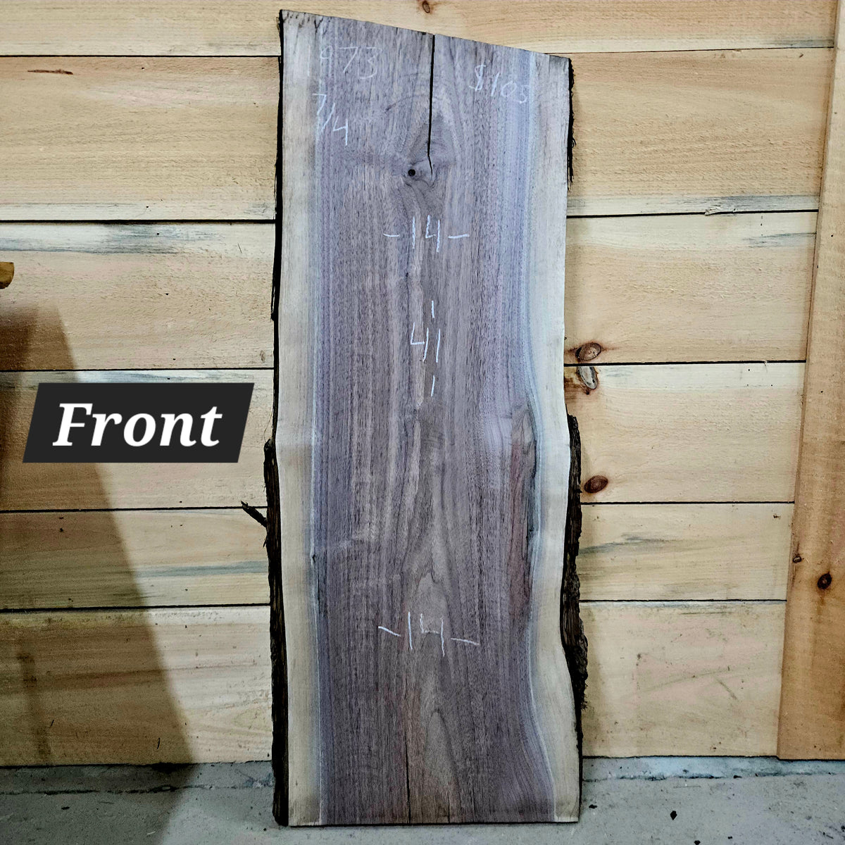 1973 Walnut Live Edge Slab – 41" × 14" × 7/4"