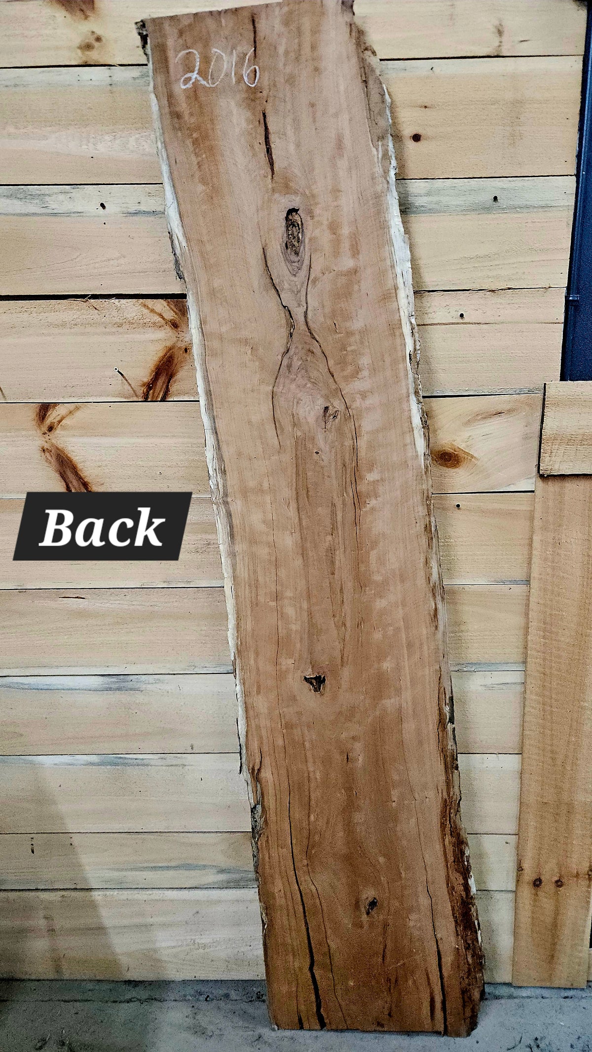 2016 Curly Cherry Live Edge Slab – 83" × 16" × 8/4"