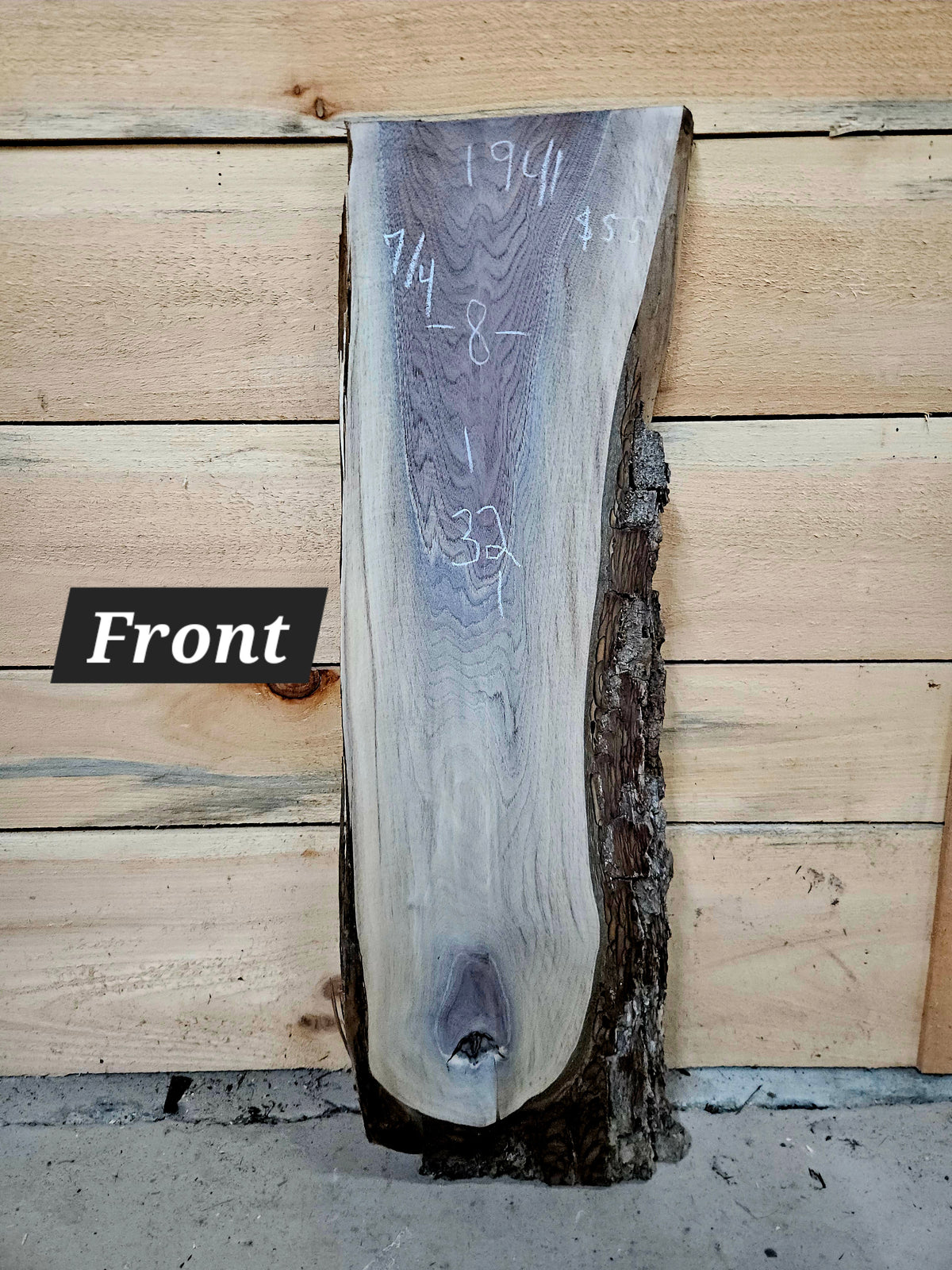 1941 Walnut Live Edge Slab – 32" × 8" × 7/4"