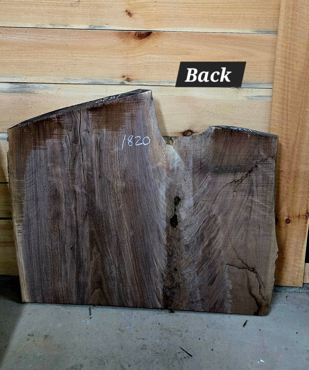 Walnut live edge slab #1820, view 3