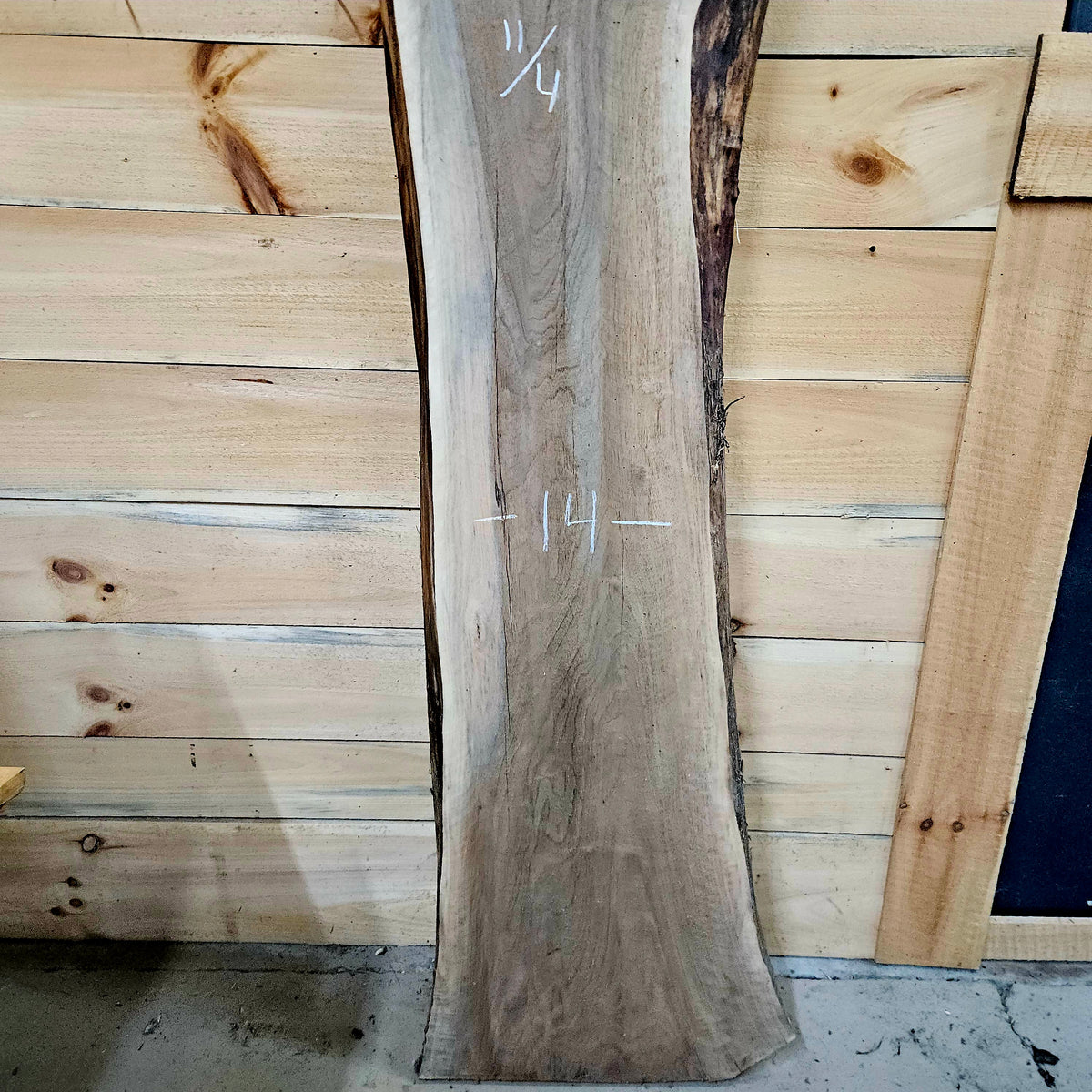 2024 Walnut Live Edge Slab – 91" × 14–28" × 11/4"