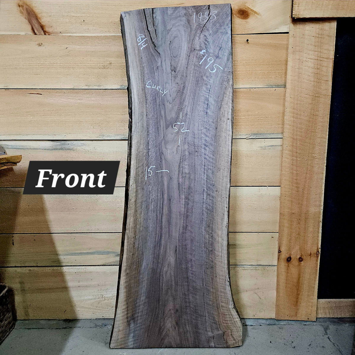 1953 Walnut Live Edge Slab – 52" × 15" × 8/4"