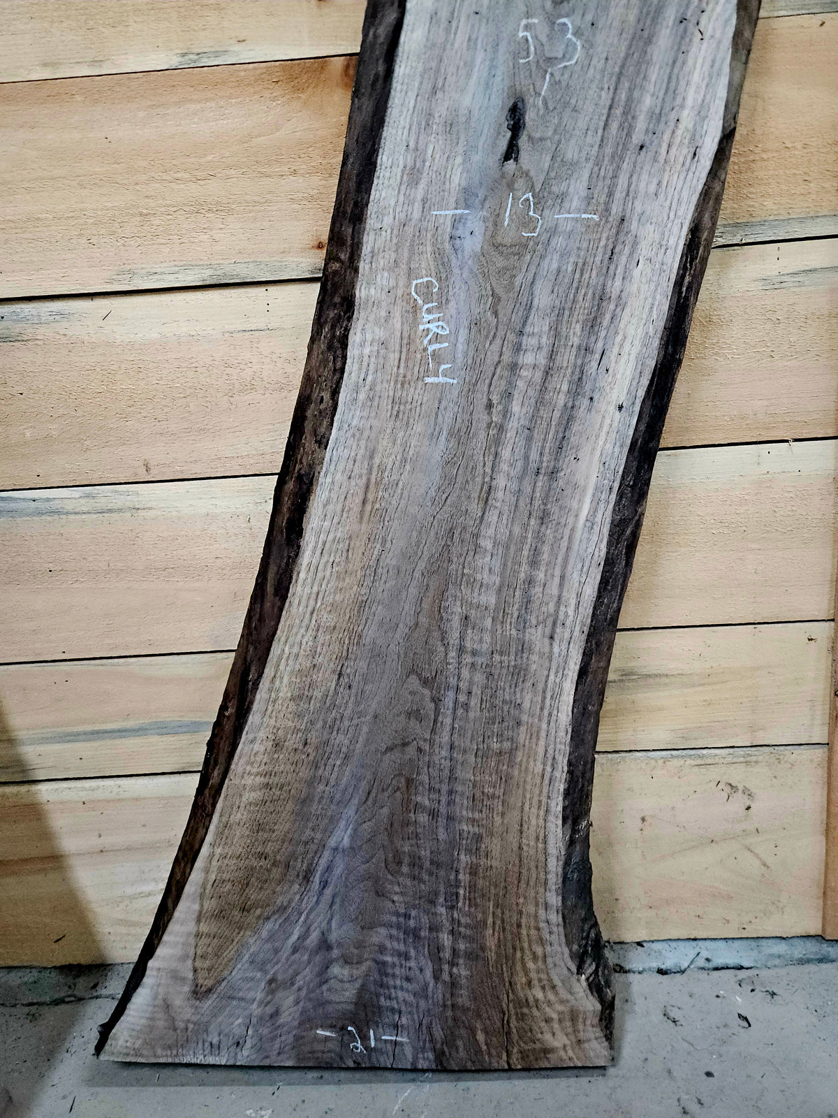 1938 Walnut Live Edge Slab – 53" × 13" × 8/4" – product image 3