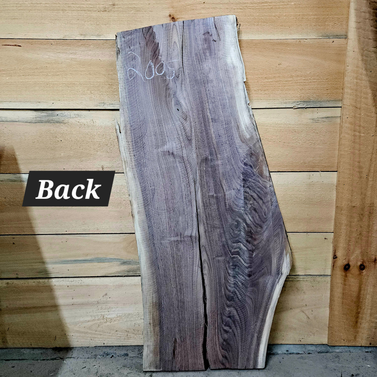 2005 Walnut Live Edge Slab – 42" × 14- 16" × 8/4"