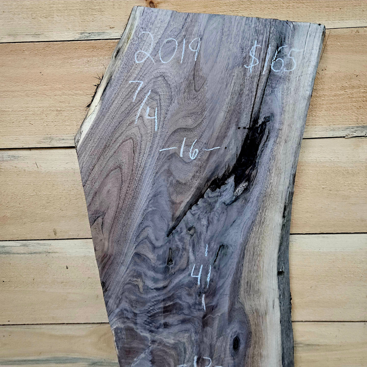 2019 Walnut Live Edge Slab – 41" × 13–16" × 7/4"