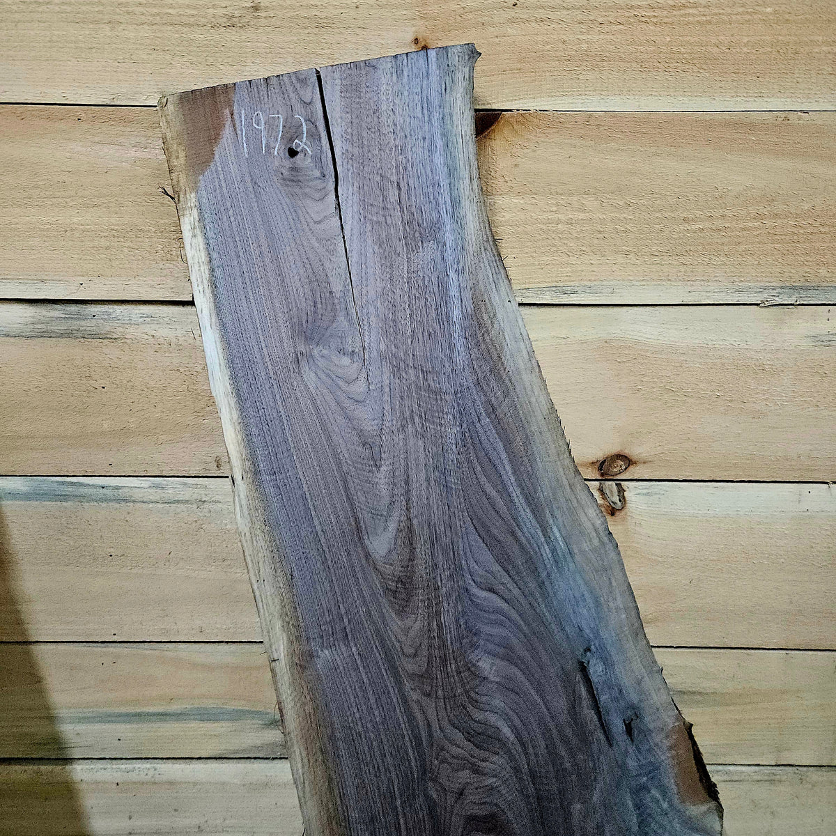 1972 Walnut Live Edge Slab – 47" × 9 - 14" × 7/4"
