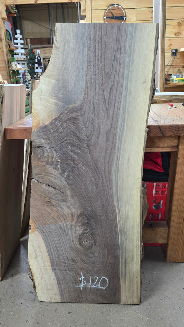 1109 Walnut live edge slab