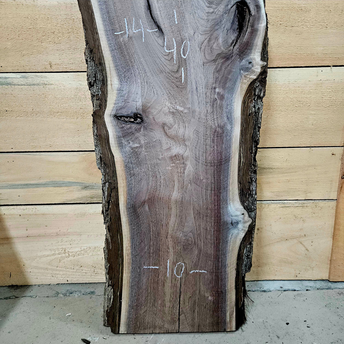 1970 Walnut Live Edge Slab – 40" × 10 - 14" × 8/4"