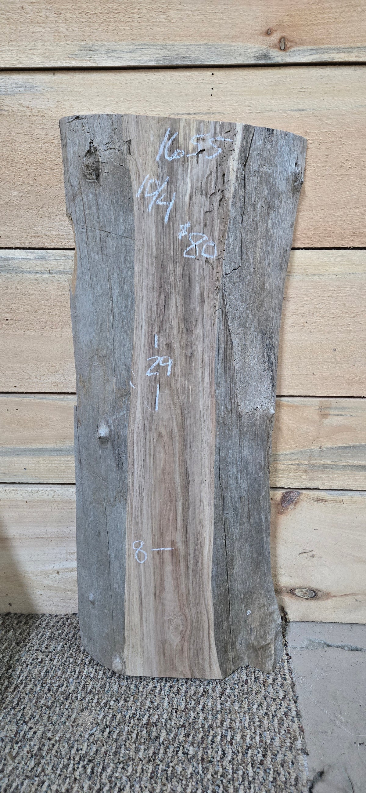Walnut live edge slab #1655, view 1