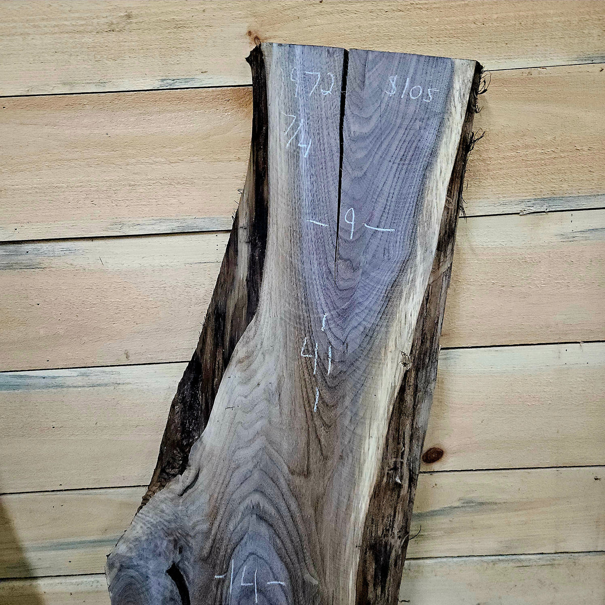 1972 Walnut Live Edge Slab – 47" × 9 - 14" × 7/4"