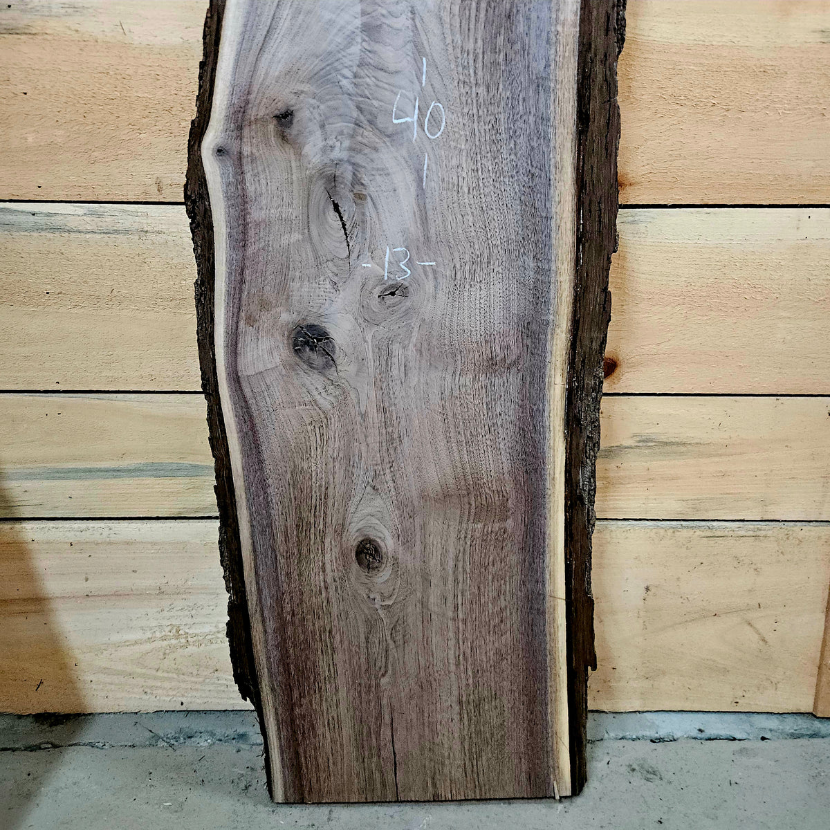 1948 Walnut Live Edge Slab – 40" × 13" × 8/4"