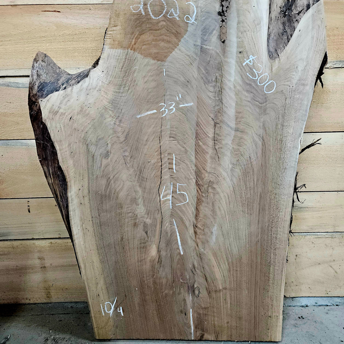 2022 Walnut Live Edge Slab – 45" × 33" × 10/4"
