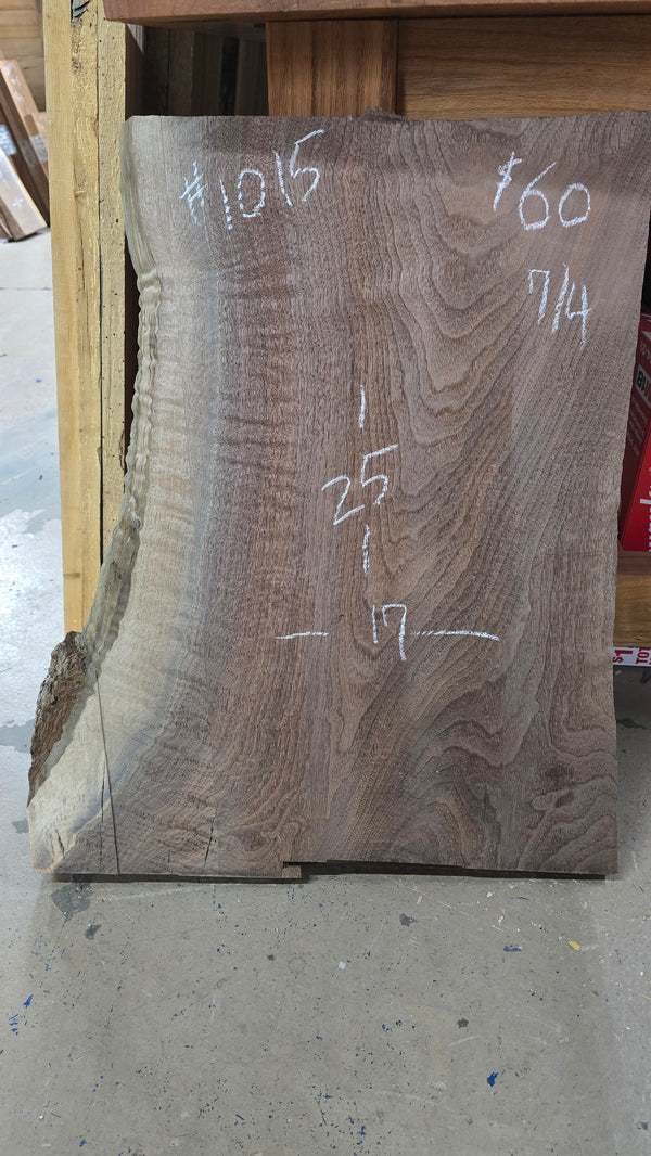 1015 Walnut live edge slab