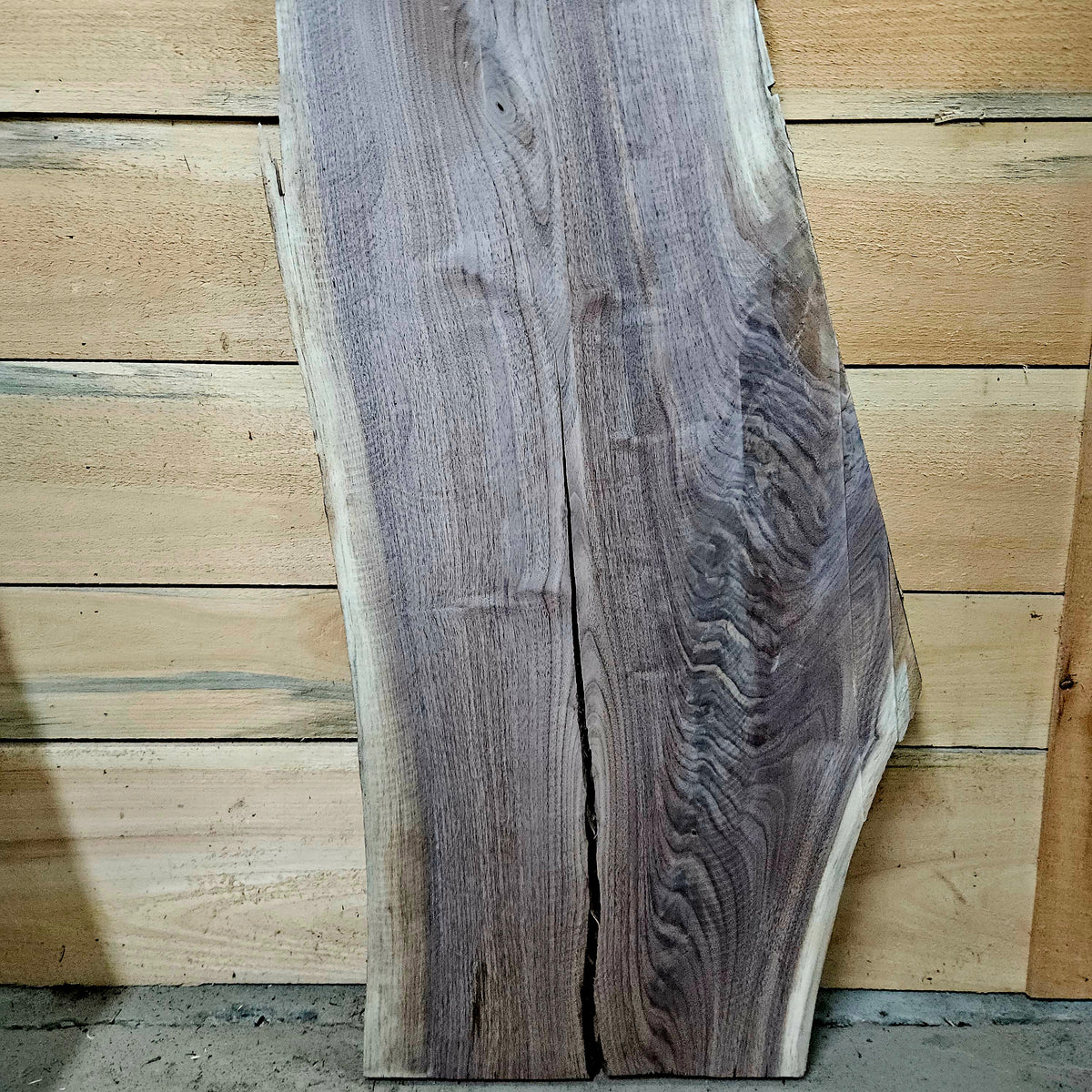 2005 Walnut Live Edge Slab – 42" × 14- 16" × 8/4"