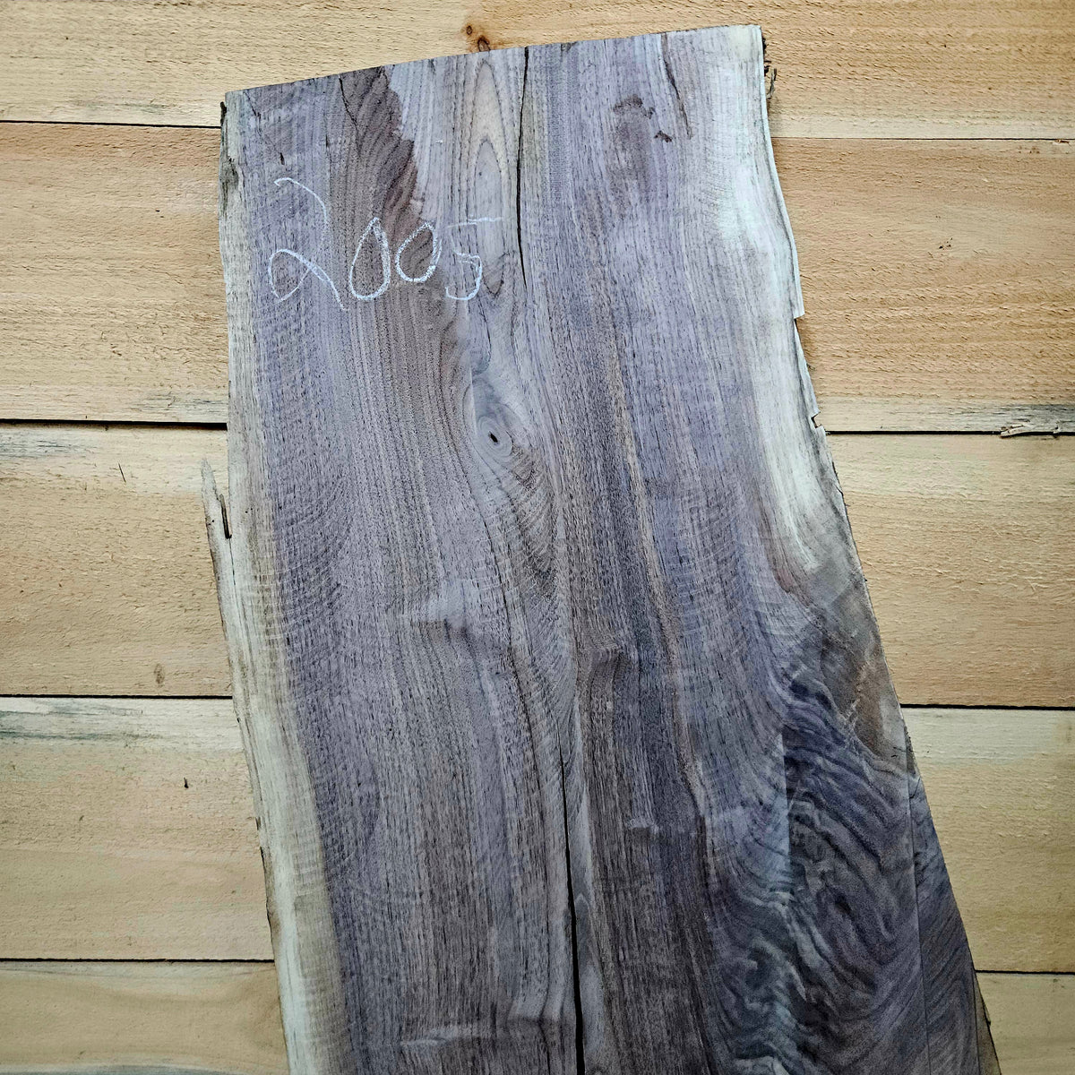 2005 Walnut Live Edge Slab – 42" × 14- 16" × 8/4"