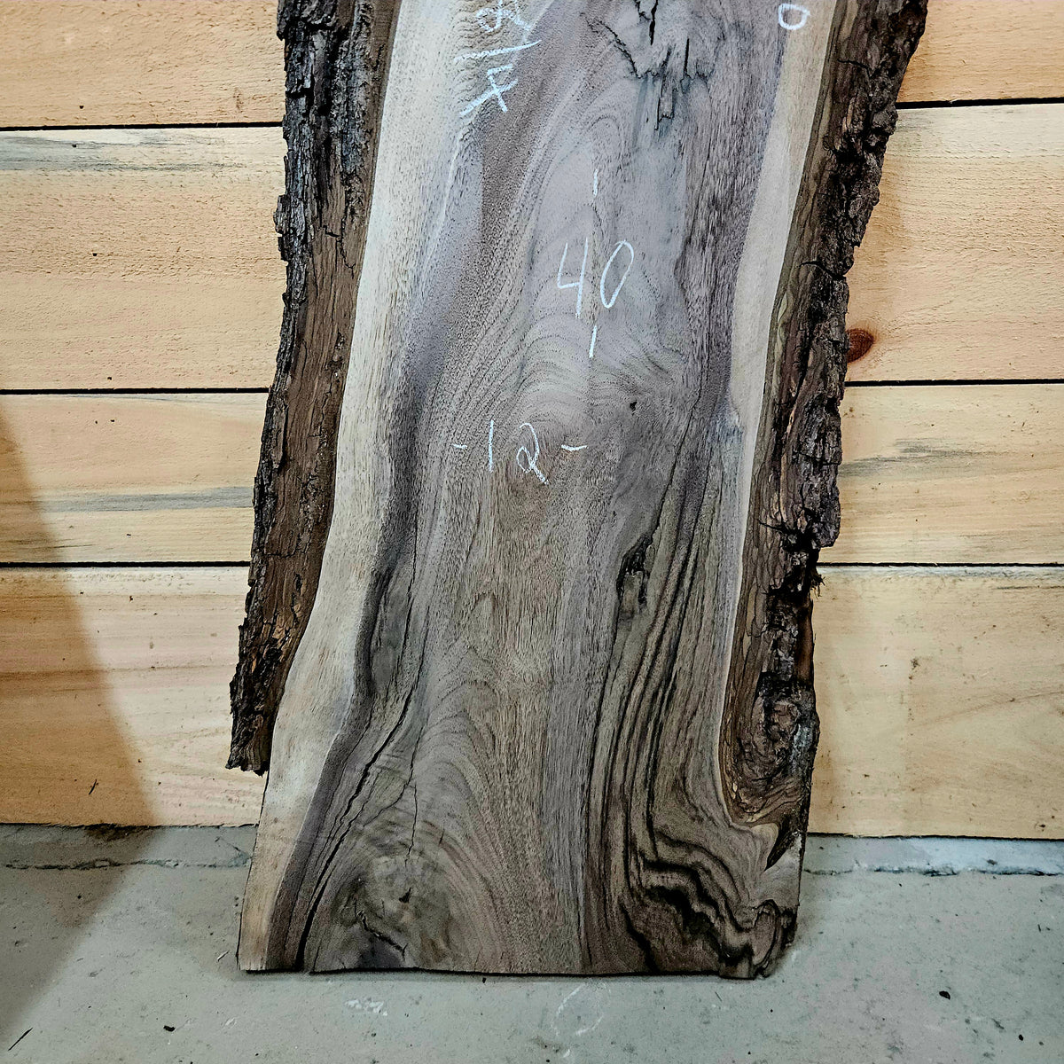 1945 Walnut Live Edge Slab – 40" × 12" × 8/4"