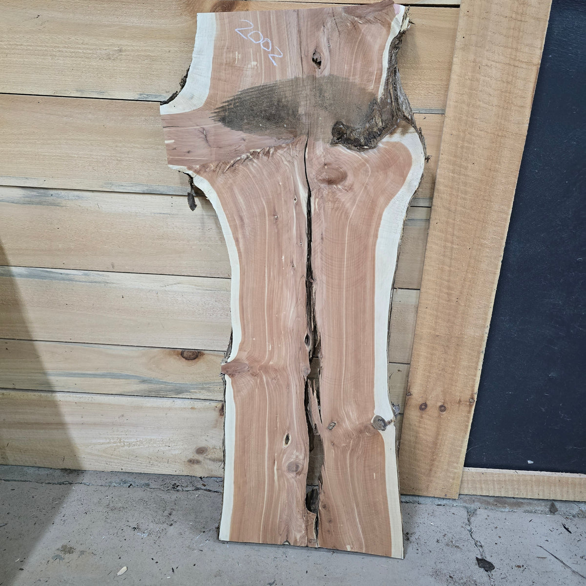 2002 Cedar Live Edge Slab – 47" × 13" × 10/4"